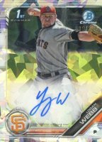 2019 Bowman Prospect Autographs Chrome #LW Logan Webb Atomic Refractor Baseball Card