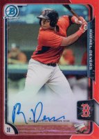 2015 Bowman Prospect Autographs #RD Rafael Devers Chrome-Red Refractor Baseball Card
