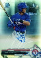 2017 Bowman Chrome Prospect Autograph #LT Leody Taveras Refractor Baseball Card