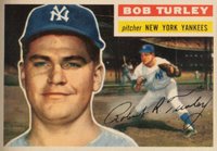 1956 Topps #40g Bob Turley Gray Back Baseball Card