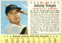 1963 Post Cereal #189 Johnny Temple Hand Cut Baseball Card