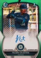 2023 Bowman Chrome Prospect Autographs #CPAFC Felnin Celesten Green Refractor Baseball Card