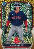 2023 Bowman Chrome Prospects #BCP71 Roman Anthony Gold Shimmer Refractor Baseball Card