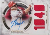 2018 Topps Luminaries Hit Kings Autographs Relics #MT Mike Trout Red Baseball Card