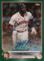 2022 Topps Chrome Logofractor Edition Chrome Autographs #CAYA Yordan Alvarez Green Baseball Card