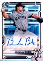 2021 Bowman Draft Chrome Draft Pick Autographs #CDABB Brendan Beck Refractor Baseball Card