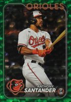2024 Topps #648 Anthony Santander Green Crackle Foil Board Baseball Card