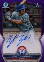 2023 Bowman Draft Chrome Prospect Autograph #CDAWL Wyatt Langford Purple Refractor Baseball Card