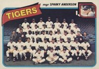 1980 Topps #626 Tigers Team Baseball Card