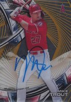 2016 Topps High Tek Autographs #HT-MT Mike Trout Gold Rainbow Baseball Card