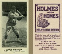 1916 Holmes for Homes Bread #71 John Graney Baseball Card