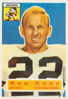 1956 Topps #33 Kenny Konz Football Card