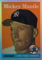 1996 Topps Mantle Finest #8 1958 Topps Reprint Refractor Baseball Card