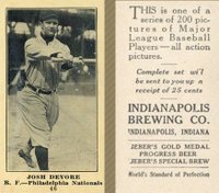 1916 Indianapolis Brewing #46 Josh Devore Baseball Card