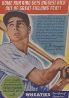 1938 Wheaties Series 10 #11 Joe DiMaggio Baseball Card