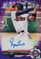 2017 Bowman Draft Chrome Draft Picks Autographs  #CDARL Royce Lewis Purple Refractor Baseball Card