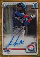 2020 Bowman Chrome Prospect Autographs #CPALA Luisangel Acuna Gold Refractor Baseball Card