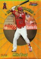 2018 Bowman's Best 1998 Best Performers #MT Mike Trout Gold Baseball Card