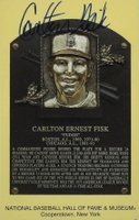 1999 Hall of Fame Autographs # Carlton Fisk Yellow HOF Plaque Baseball Card