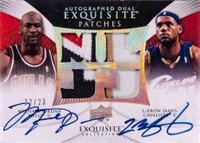 2009 UD Exquisite Collection Autograph Dual Patches #AD-JJ LeBron James/Michael Jordan Basketball Card