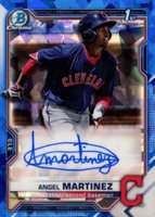 2021 Bowman Chrome Sapphire Edition Autographs #BSPAAMA Angel Martinez Baseball Card