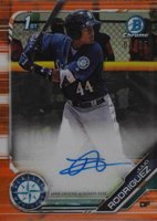 2019 Bowman Prospect Autographs Chrome #JRO Julio Rodriguez Orange Refractor Baseball Card