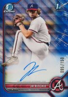 2022 Bowman Draft Chrome Draft Pick Autographs #CDAJR Jr Ritchie Blue Wave Refractor Baseball Card