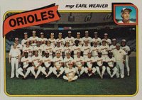 1980 Topps #404 Orioles Team Baseball Card