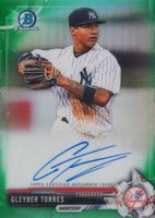 2017 Bowman Prospects Autographs #GT Gleyber Torres Chrome-Green Refractor Baseball Card