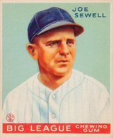 1933 Goudey #165 Joe Sewell Baseball Card