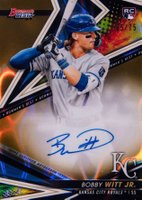 2022 Bowman's Best Best of 2022 Autographs #B22BW Bobby Witt Jr Gold Lava Refractor Baseball Card