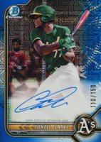 2022 Bowman Chrome Prospect Autographs #CPADC Denzel Clarke Hta Choice Refractor Baseball Card