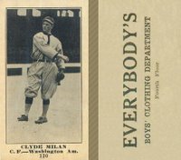 1916 Everybody's #120 Clyde Milan Baseball Card