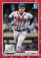 2020 Bowman Chrome #22 Freddie Freeman Red Refractor Baseball Card