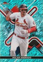 2022 Topps Finest #89 Nolan Arenado Aqua Shimmer Refractor Baseball Card