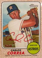 2017 Topps Heritage Real One Autographs #CC Carlos Correa Red Ink Baseball Card