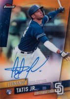 2019 Finest Autographs #FA-FTJ Fernando Tatis Jr. Orange Refractor Baseball Card