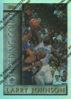 1996 Topps Holding Court #HC1 Larry Johnson Refractor w/Coating Basketball Card