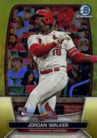 2023 Bowman Chrome #18 Jordan Walker Yellow Baseball Card