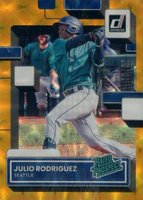 2022 Panini Donruss Rated Prospect #RP1 Julio Rodriguez Gold Baseball Card