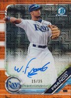 2019 Bowman Mega Box Chrome Mega Autographs #WF Wander Franco Orange Baseball Card