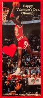 1991 Cleo Michael Jordan Valentines # Happy Valentine's Day, Champ! Red Border-Perforated Basketball Card