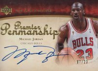 2007 Upper Deck Premier Premier Penmanship #PENMJ Michael Jordan Gold Basketball Card