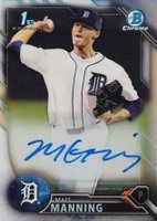 2016 Bowman Draft Chrome Draft Picks Autographs #CDAMM Matt Manning Refractor Baseball Card