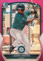 2023 Bowman Chrome Prospects #BCP58 Lazaro Montes Fuchsia Refractor Baseball Card