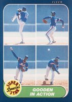 1986 Fleer #626 Dwight Gooden In Action Baseball Card