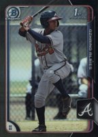2015 Bowman Chrome Prospects #BCP71 Ozhaino Albies Black Refractor Baseball Card