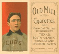 1909 White Borders Old Mill #488 Joe Tinker Portrait Baseball Card