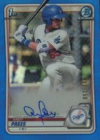 2020 Bowman Chrome Prospect Autographs #CPAAVA Andrew Vaughn Blue Refractor Baseball Card