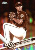 2017 Topps Chrome #159 Max Scherzer Red Jersey-Sepia Refractor Baseball Card